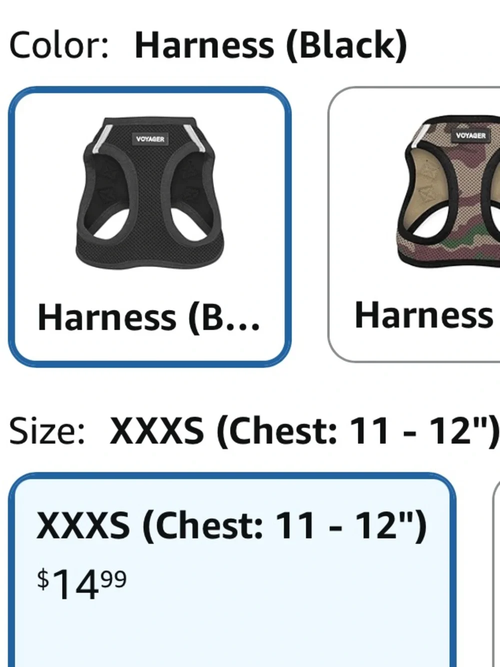 Voyager Step-In Cat Harness - Black